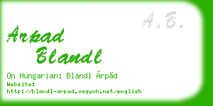 arpad blandl business card