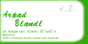 arpad blandl business card